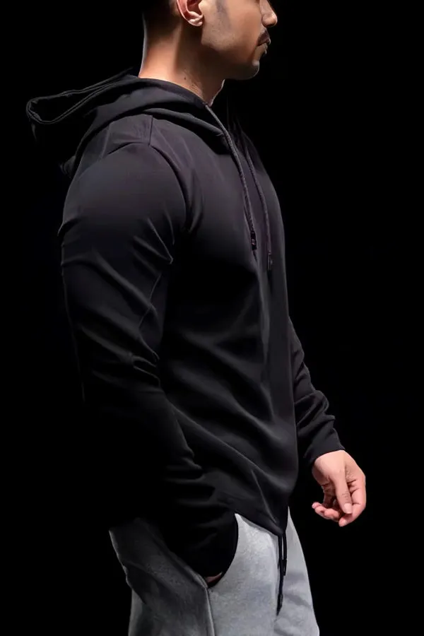 Kore Curve hem Muscle fit Hoodie Workout Heat Tech