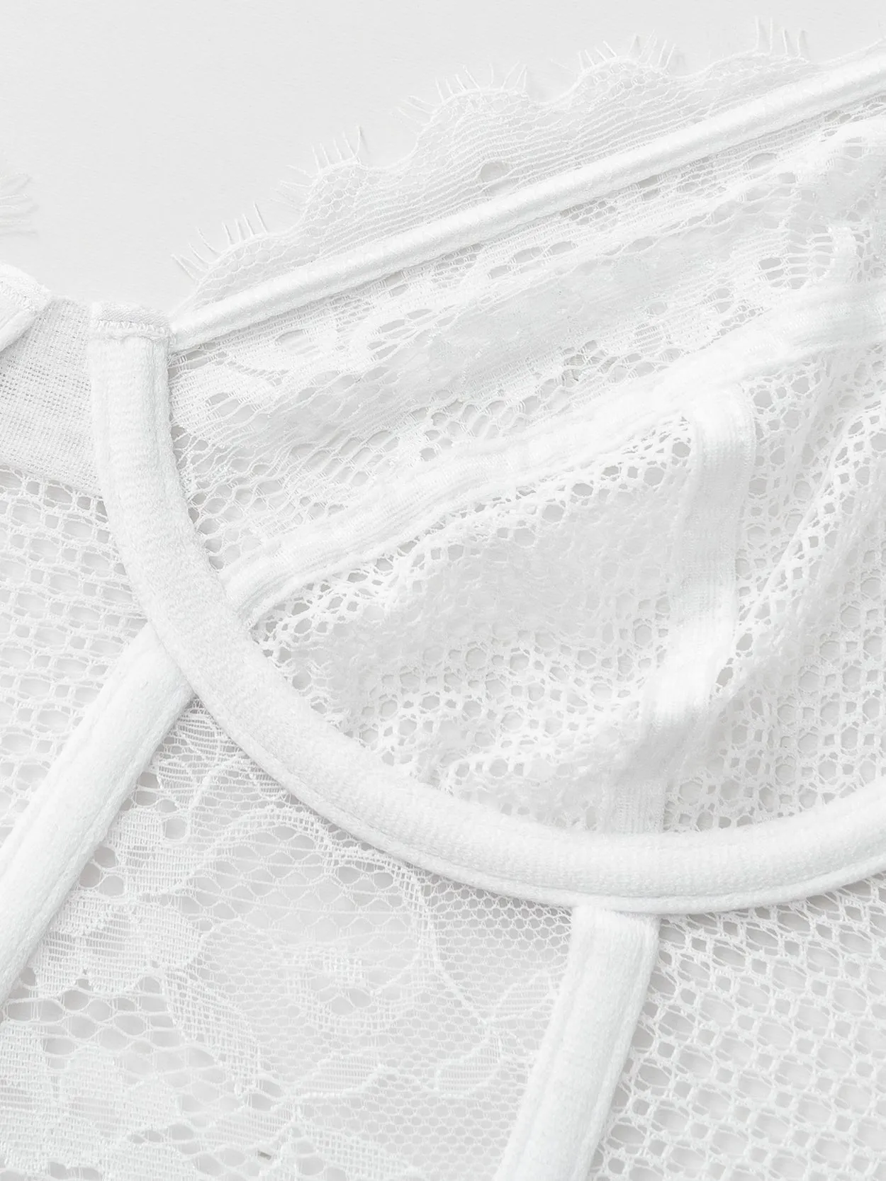 Lace Balconette See Through Underwire Multiway Bralette White