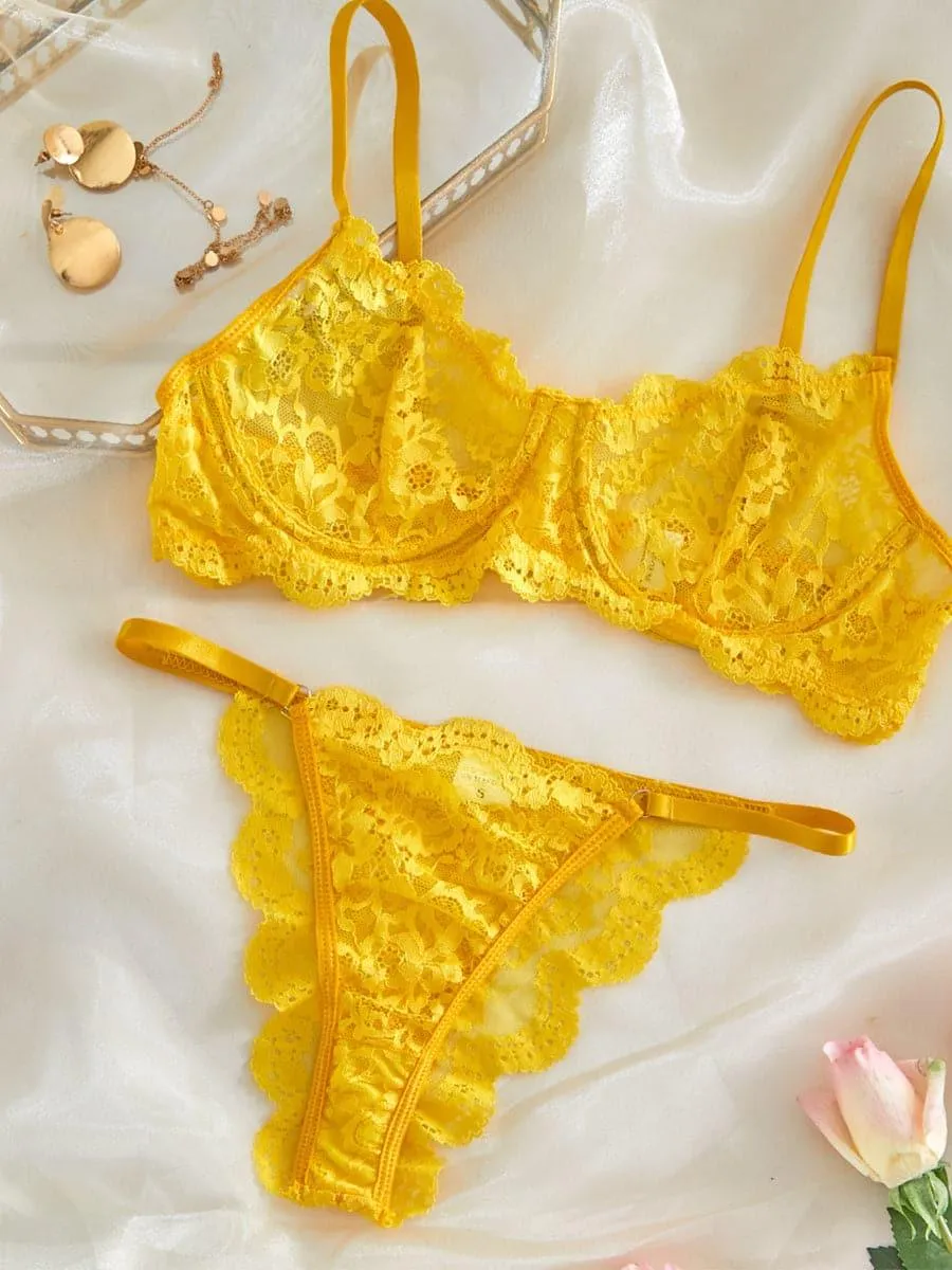 Lace See Through Lingerie Set MSL047