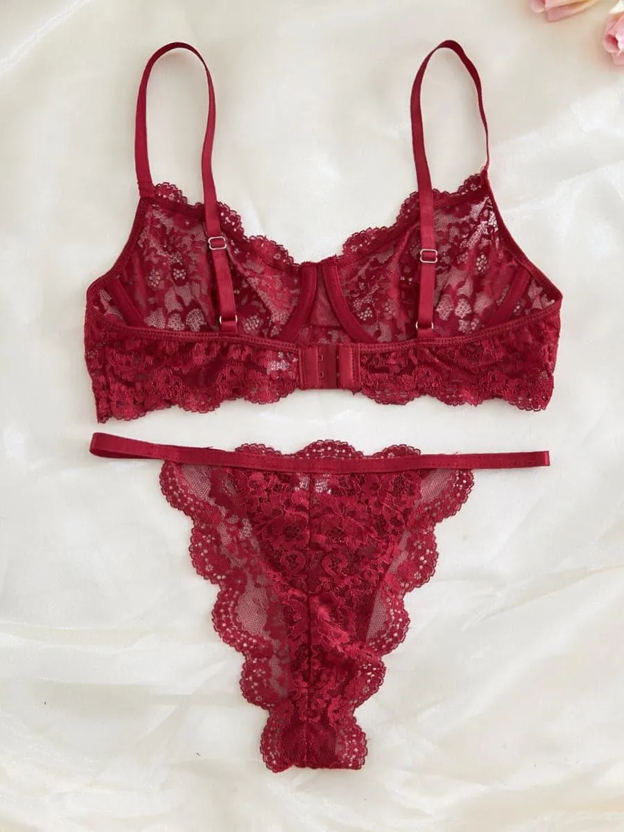 Lace See Through Lingerie Set MSL047