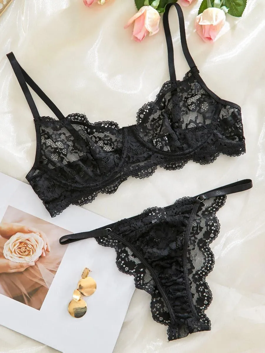 Lace See Through Lingerie Set MSL047
