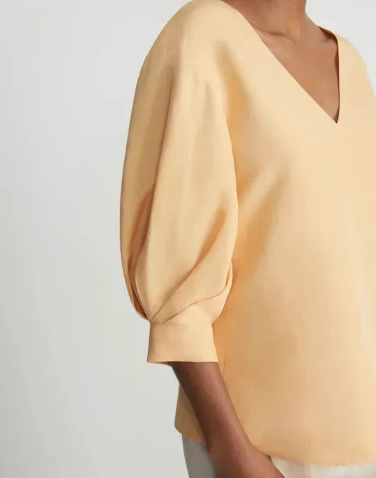 LAFAYETTE 148 Silk Linen Balloon Sleeve Blouse