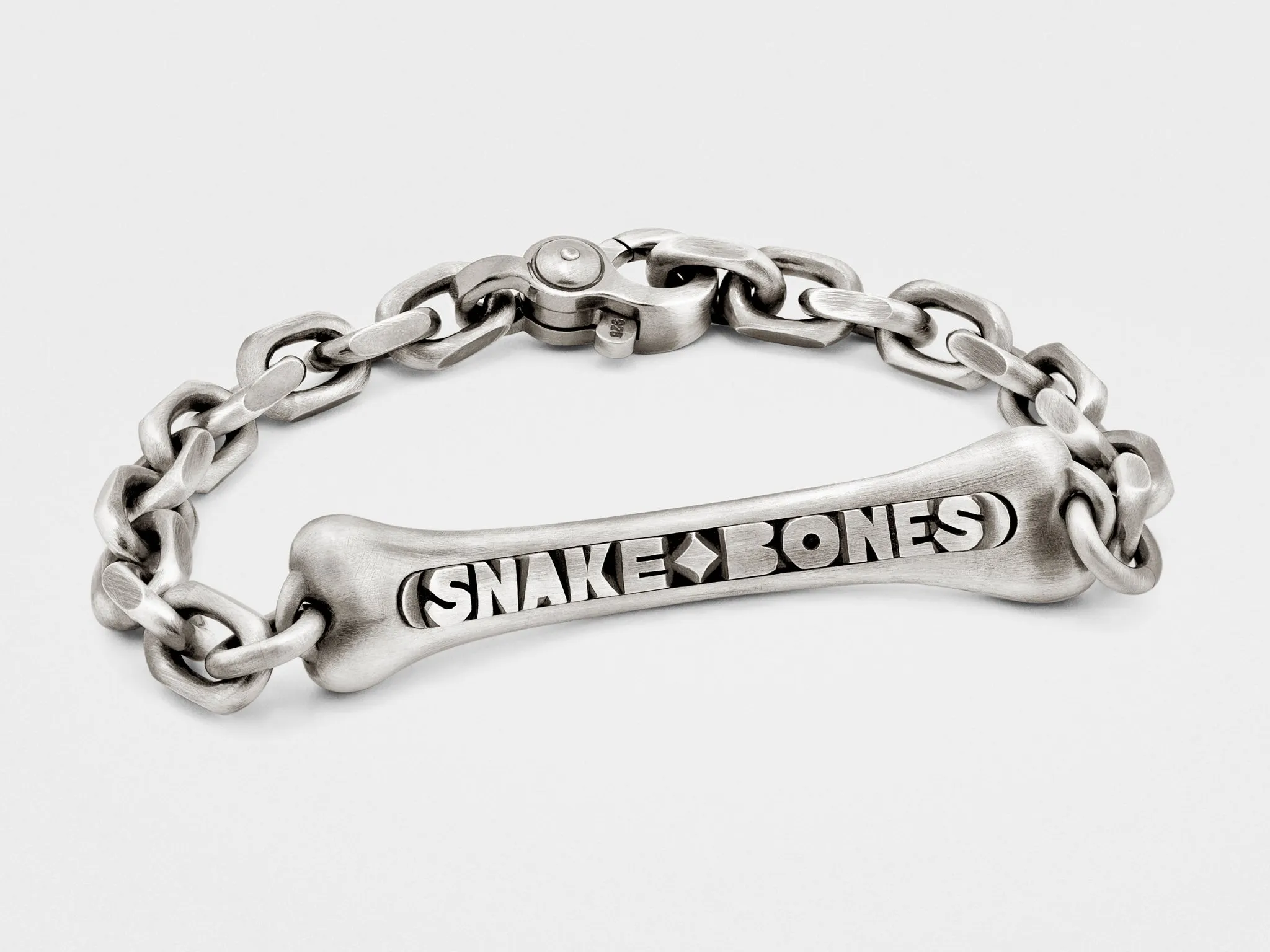 Large Bone Bracelet in Sterling Silver