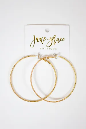 Large Gold Textured Hoops