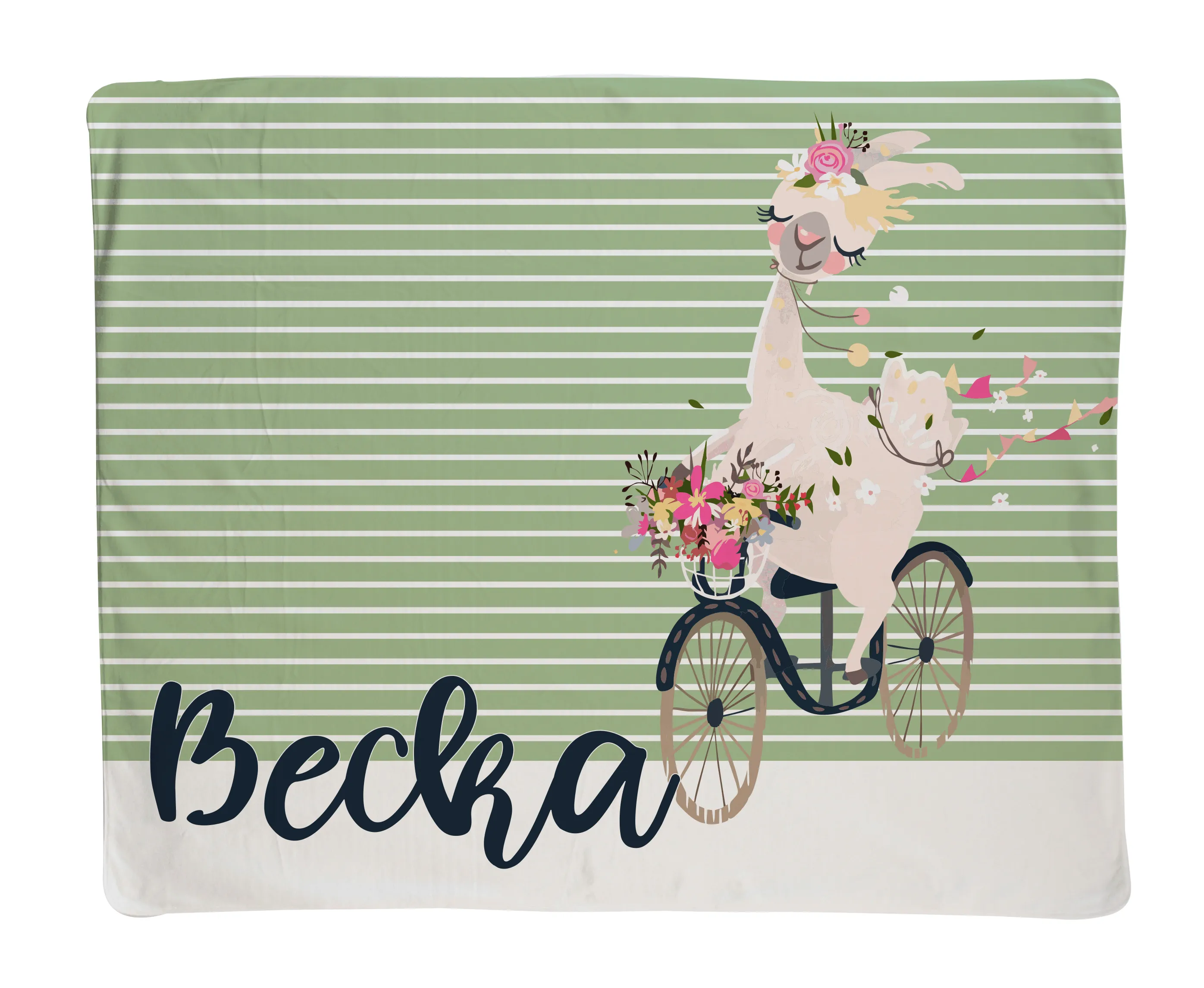 Large Green Stripe Llama