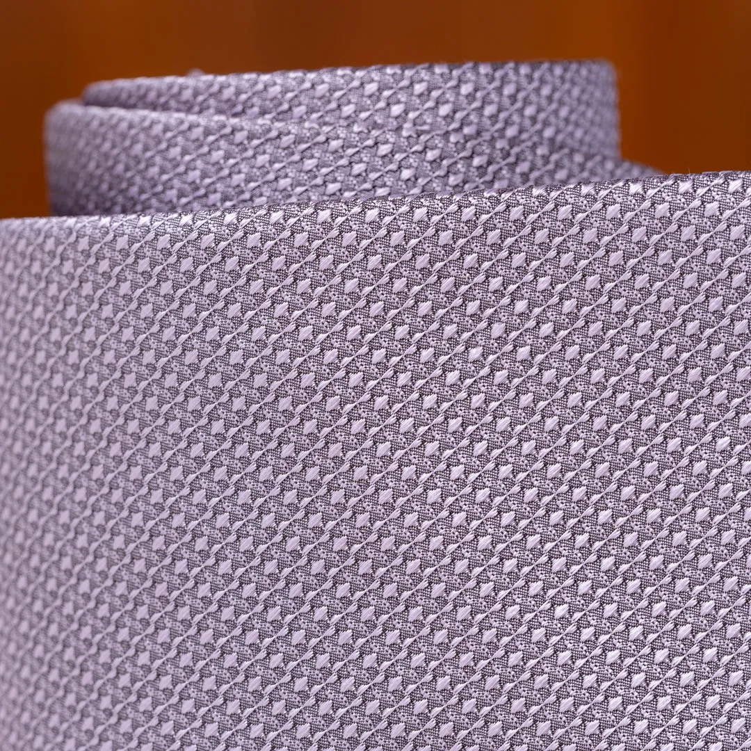 Lavender Solid Textured Silk Necktie