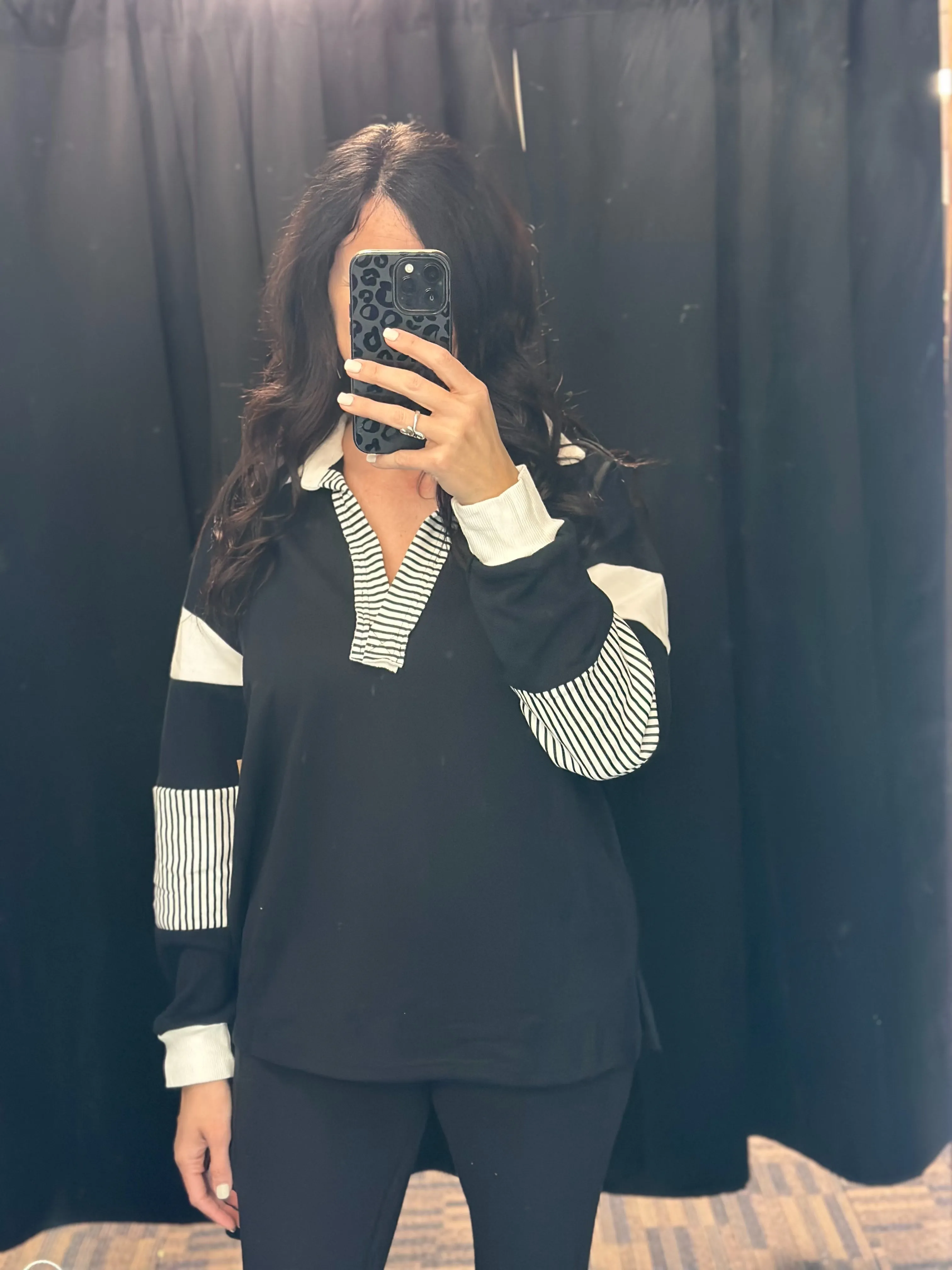 Lead The Way Striped Colorblock Top