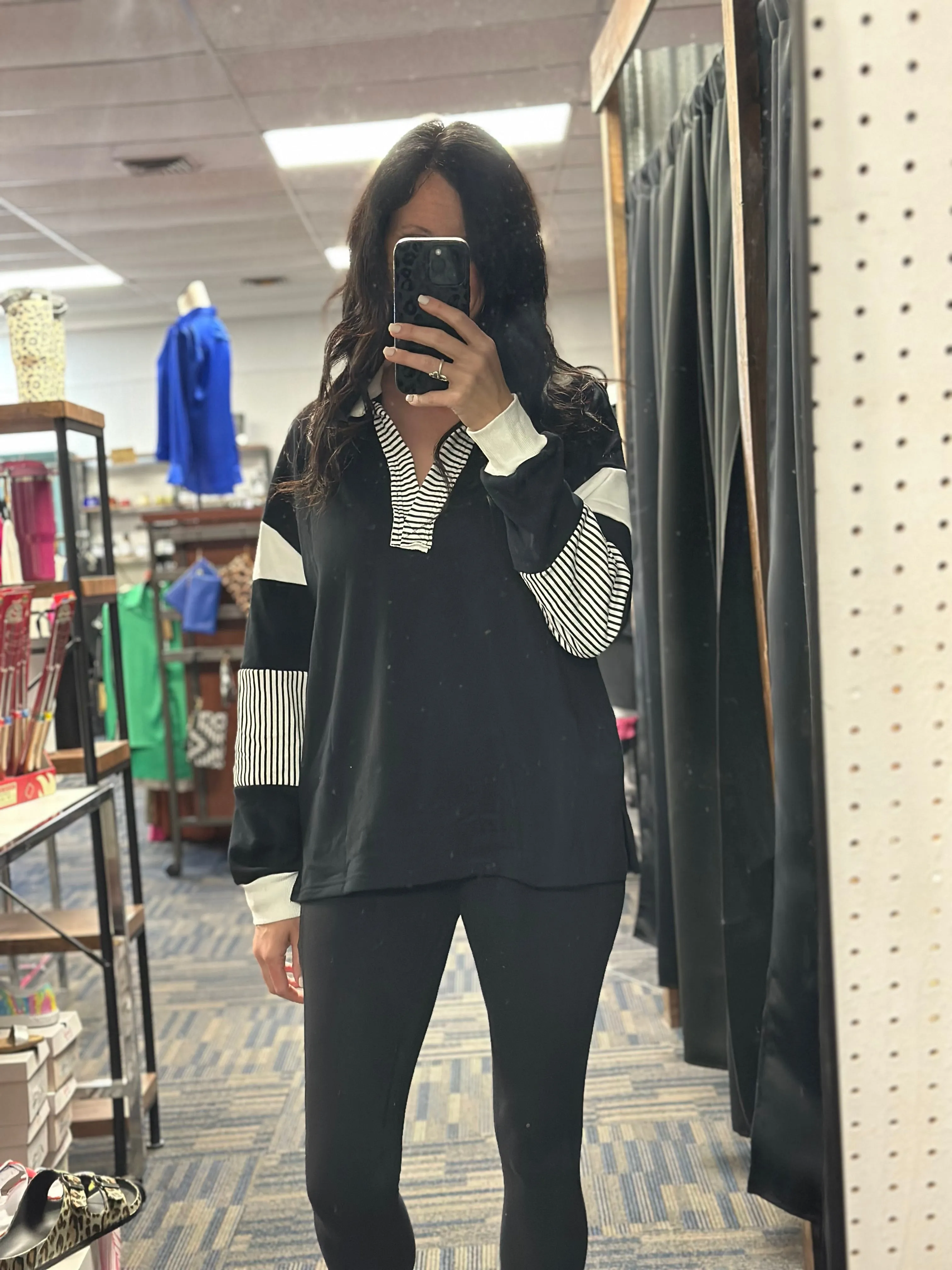 Lead The Way Striped Colorblock Top