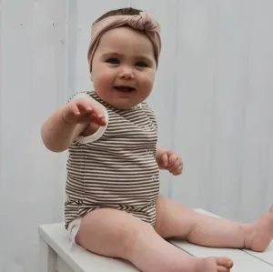 Lennyco - Striped Singlet Romper | Chocolate