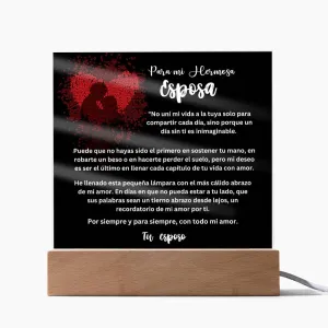 Lámpara acrílica de Amor Eterno - Un Regalo Único para Tu Esposa - Con luces LED.