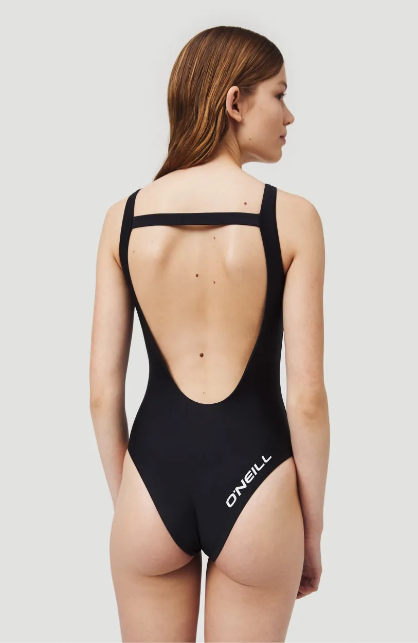 Logo High Neck Badeanzug | BlackOut - A