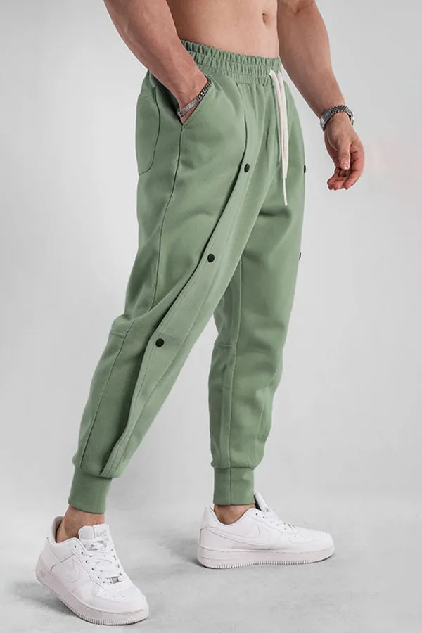 Loose Fit Tapered Sweatpant Button Jogger