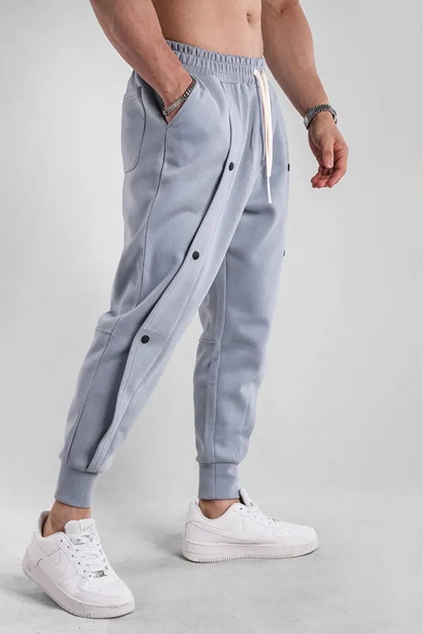 Loose Fit Tapered Sweatpant Button Jogger