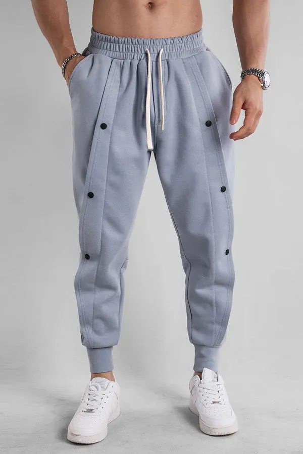 Loose Fit Tapered Sweatpant Button Jogger