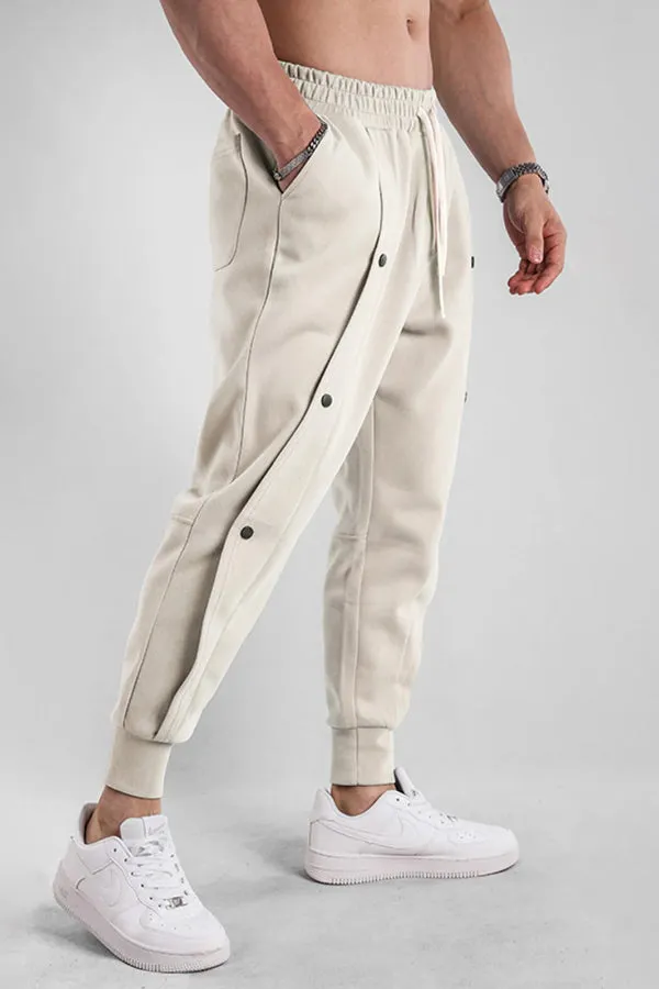 Loose Fit Tapered Sweatpant Button Jogger