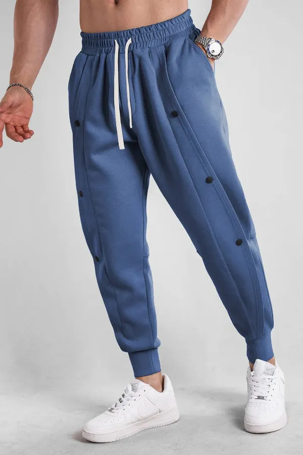Loose Fit Tapered Sweatpant Button Jogger