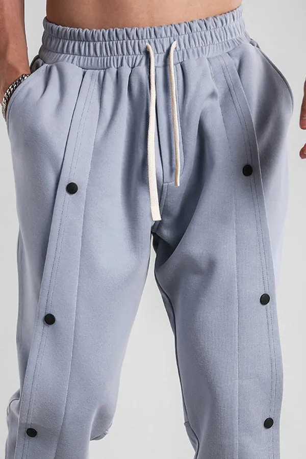 Loose Fit Tapered Sweatpant Button Jogger
