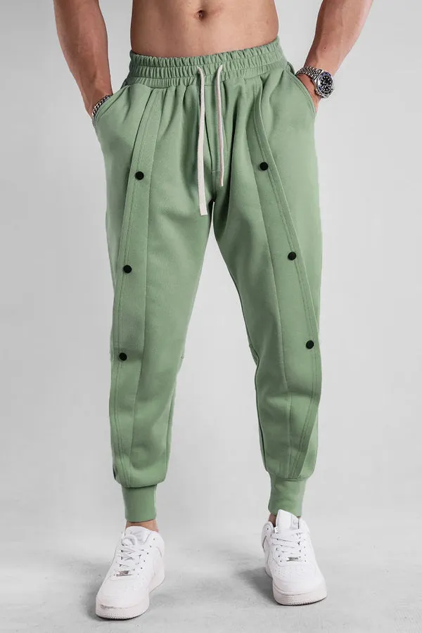 Loose Fit Tapered Sweatpant Button Jogger