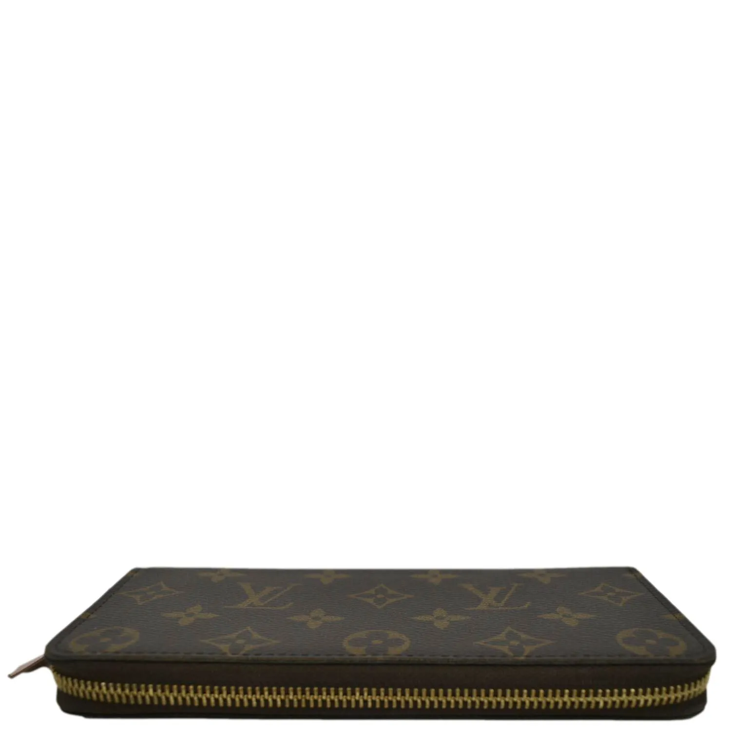 LOUIS VUITTON Clemence Monogram Canvas Zippy Wallet Brown