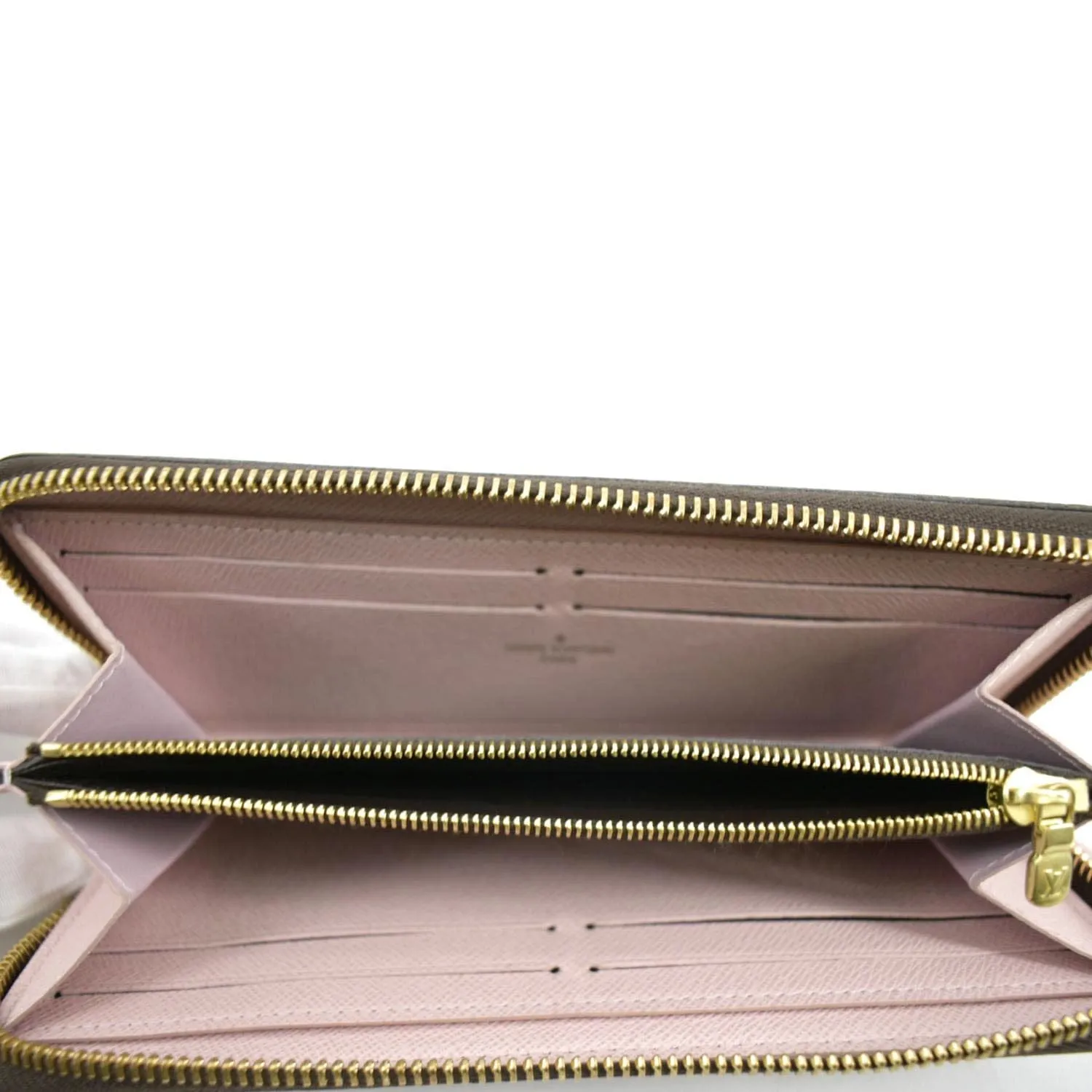 LOUIS VUITTON Clemence Monogram Canvas Zippy Wallet Brown