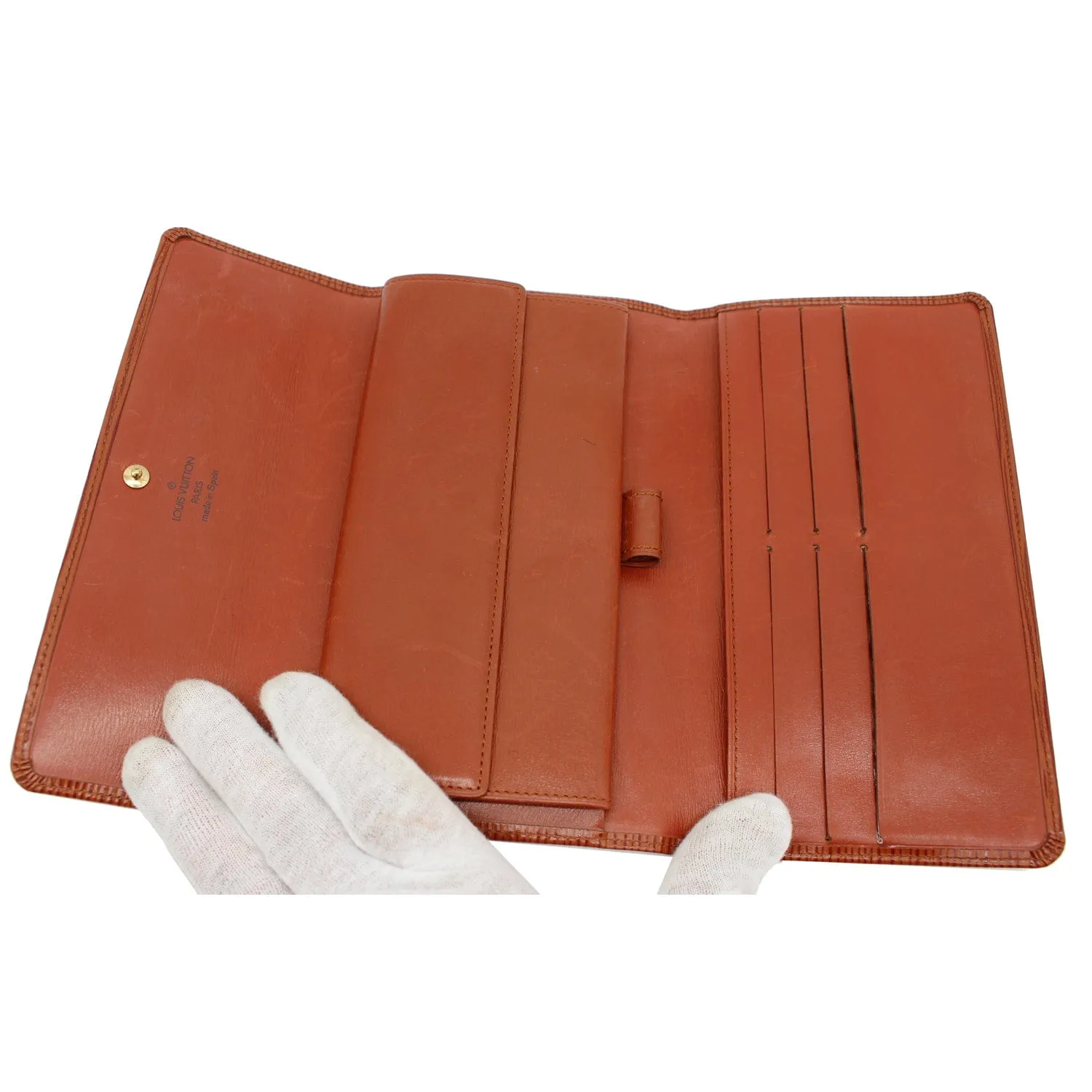 LOUIS VUITTON Continental Flap Epi Leather Wallet Orange - 15% OFF