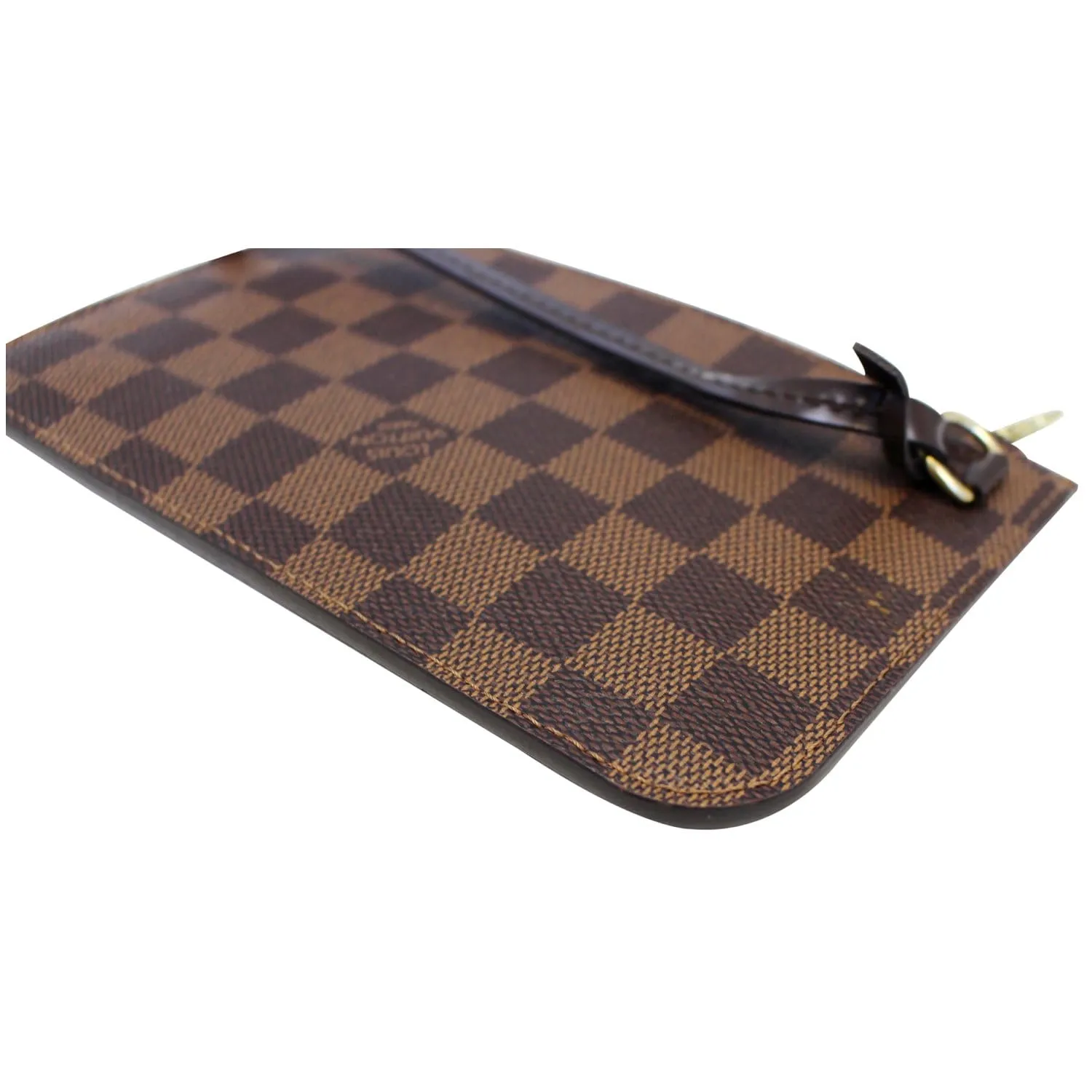 LOUIS VUITTON Damier Ebene Neverfull PM Pochette Wristlet