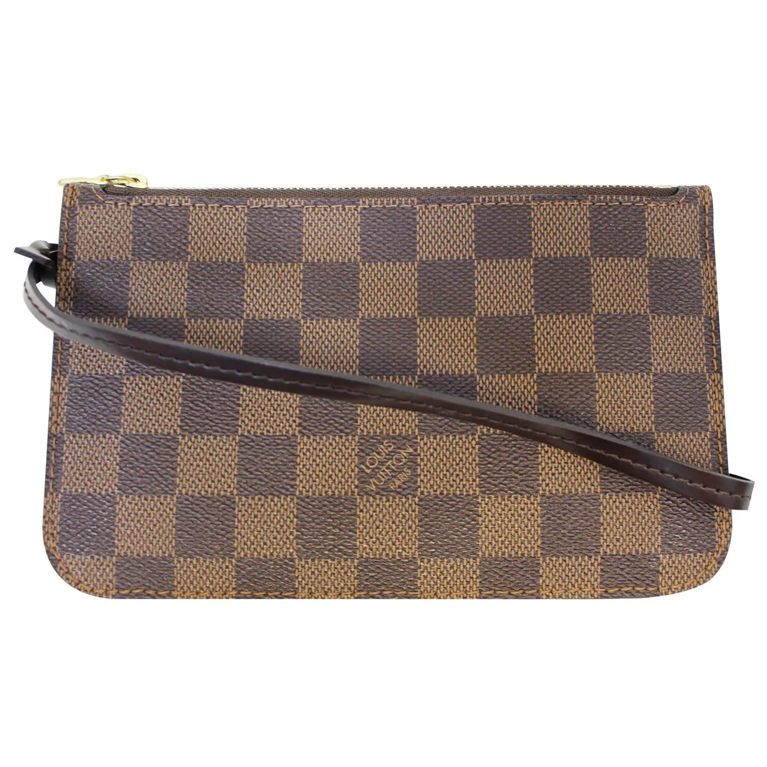 LOUIS VUITTON Damier Ebene Neverfull PM Pochette Wristlet