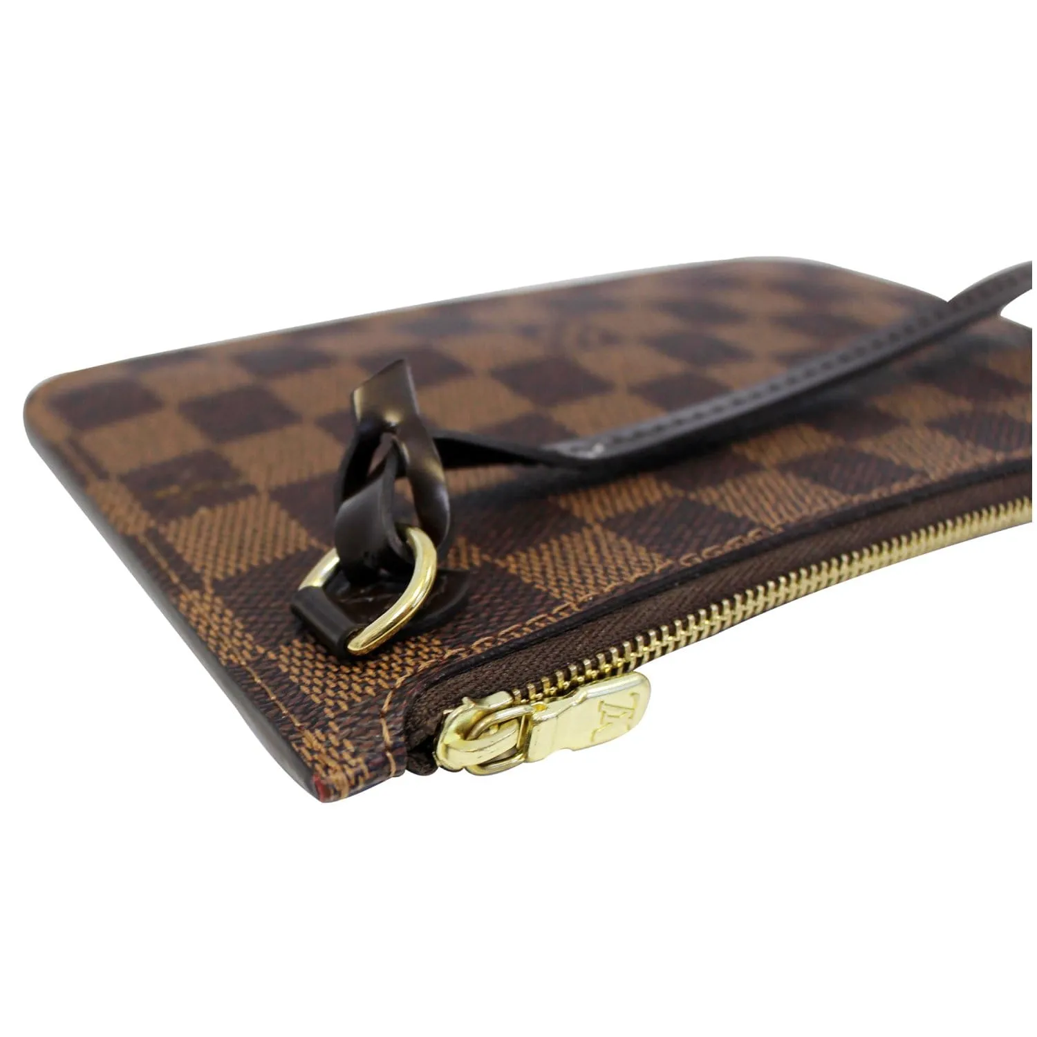 LOUIS VUITTON Damier Ebene Neverfull PM Pochette Wristlet