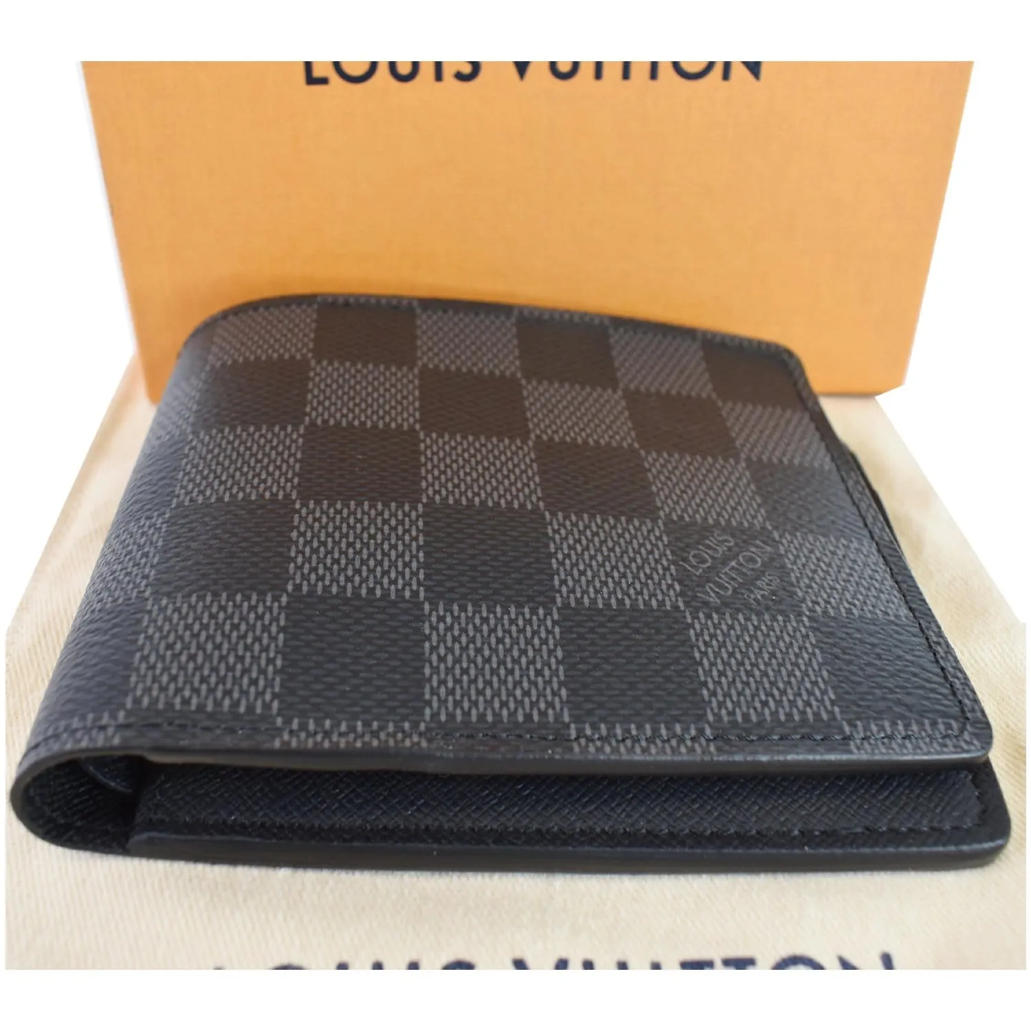 LOUIS VUITTON Damier Graphite Canvas Multiple Wallet Black - 15% OFF