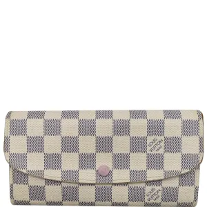 LOUIS VUITTON Emilie Damier Azur Wallet Rose Ballerine