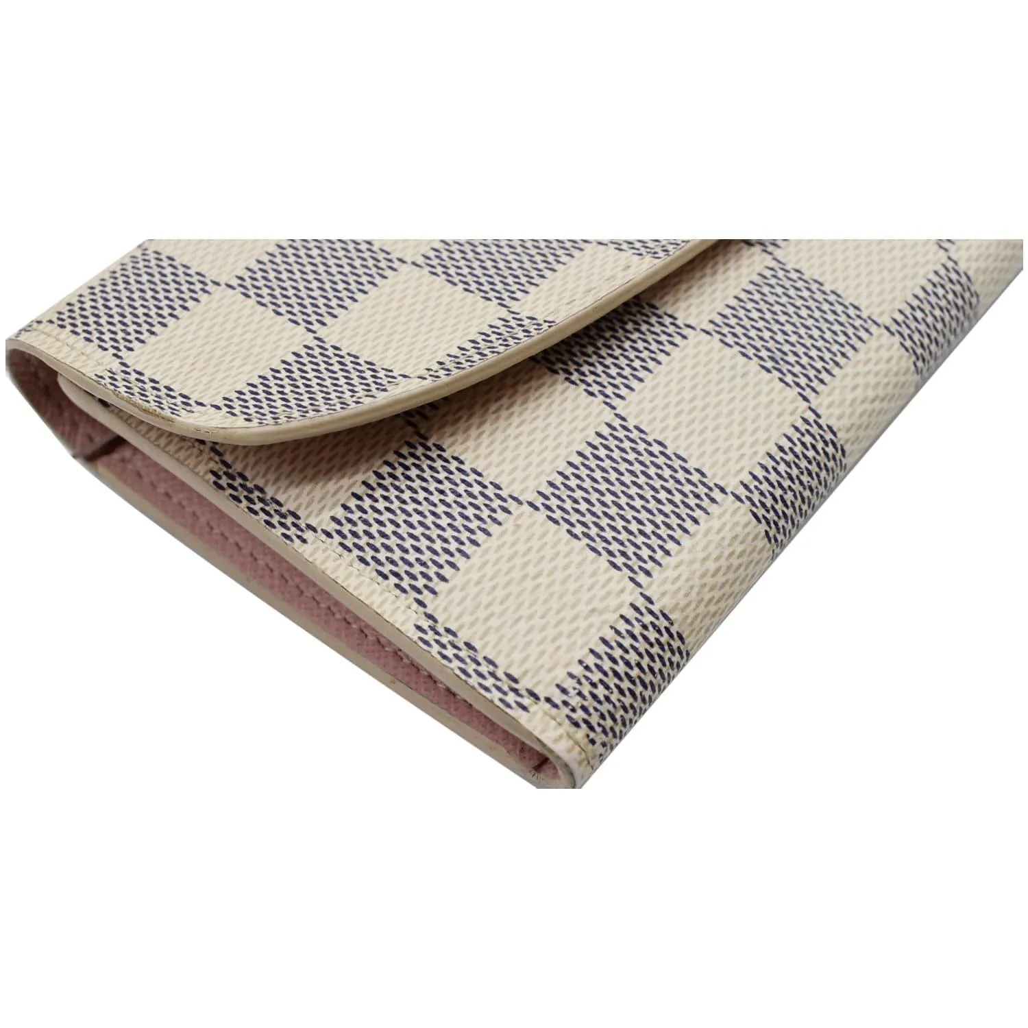 LOUIS VUITTON Emilie Damier Azur Wallet Rose Ballerine