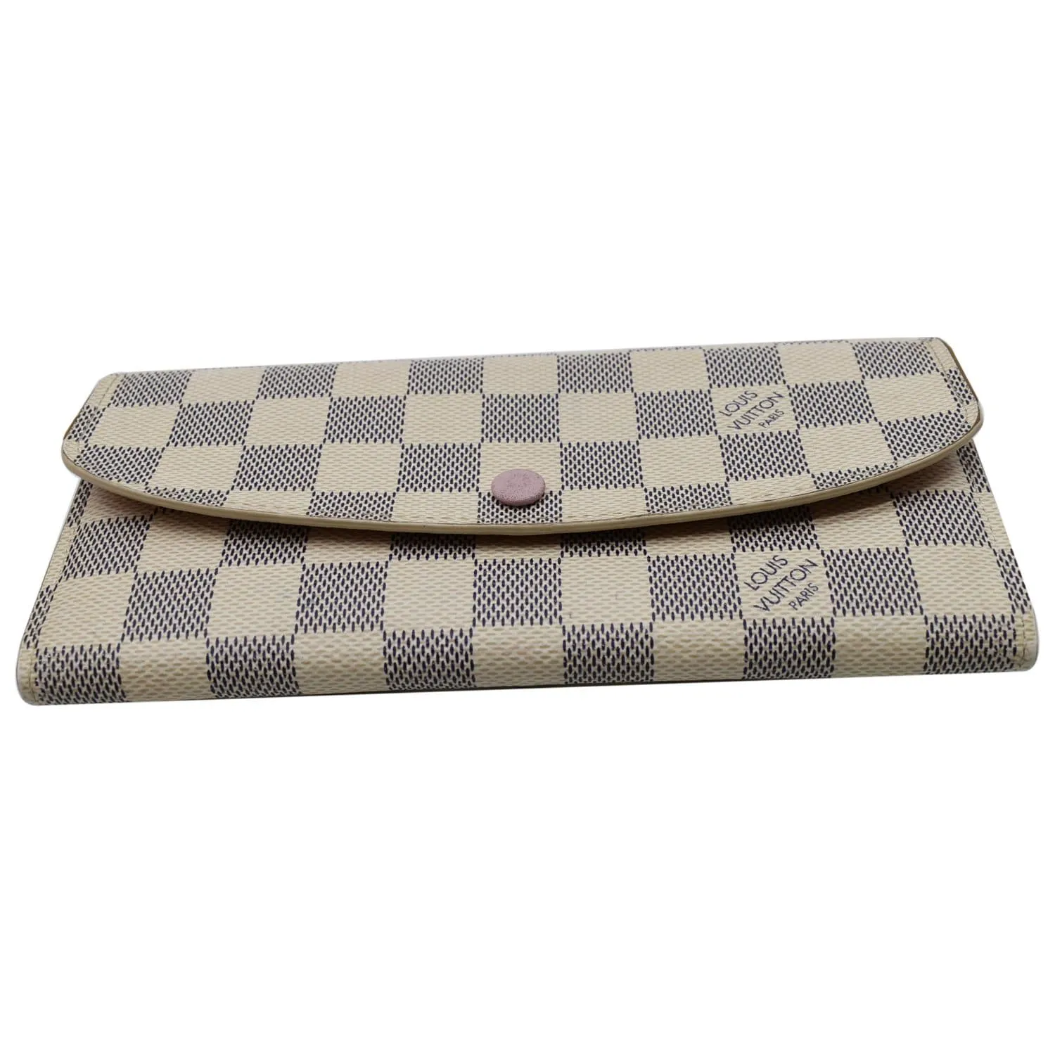 LOUIS VUITTON Emilie Damier Azur Wallet Rose Ballerine