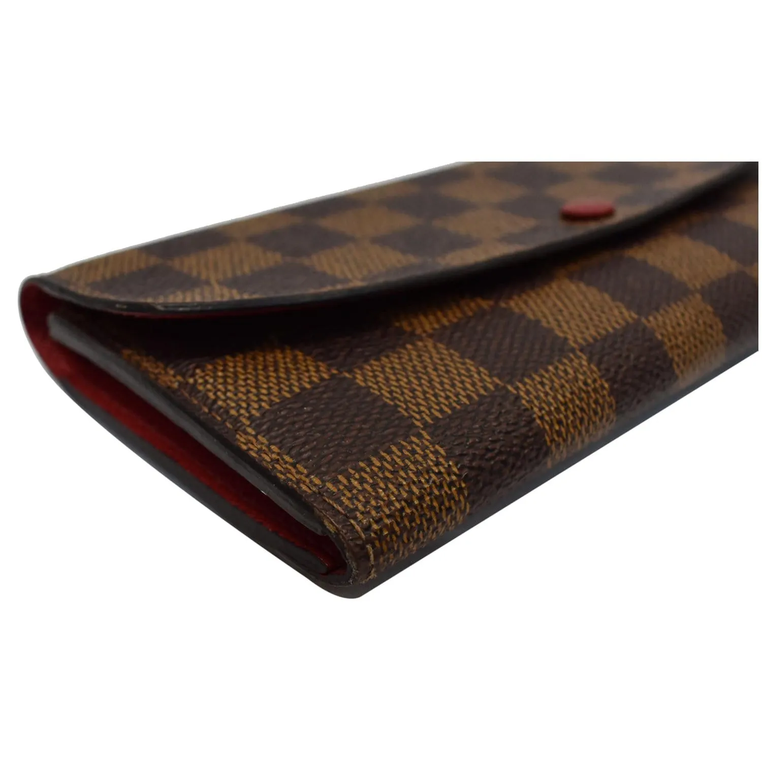 LOUIS VUITTON Emilie Damier Ebene Wallet Brown