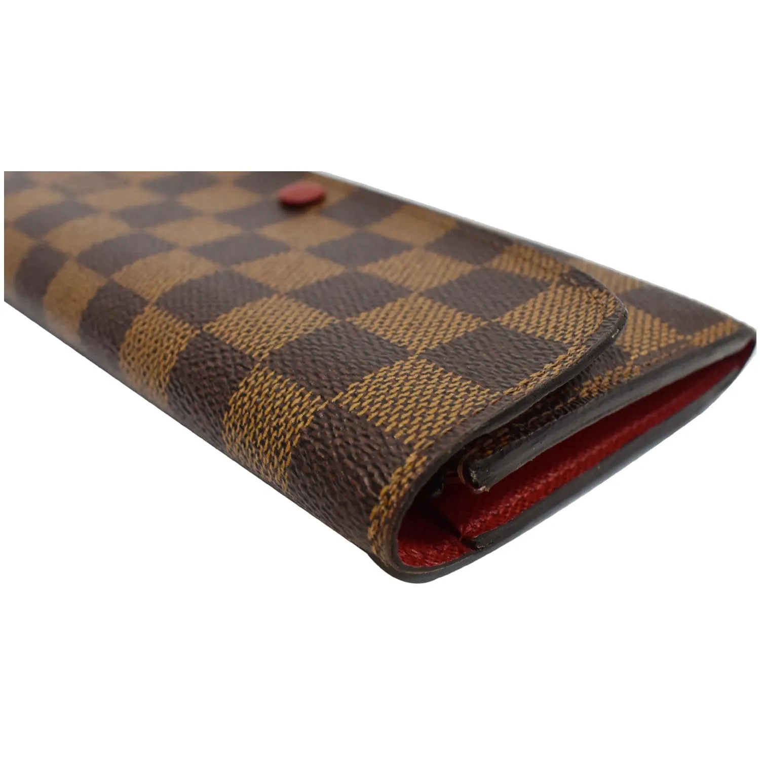 LOUIS VUITTON Emilie Damier Ebene Wallet Brown