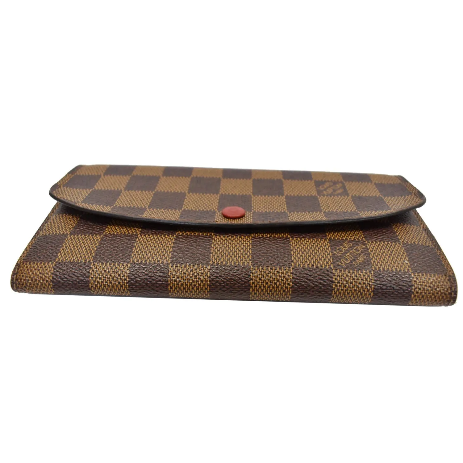 LOUIS VUITTON Emilie Damier Ebene Wallet Brown