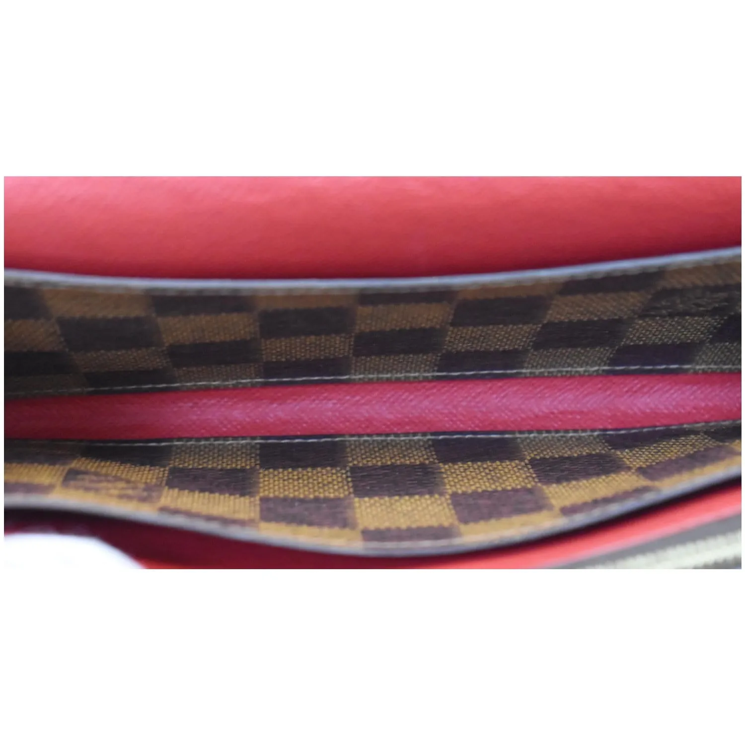 LOUIS VUITTON Emilie Damier Ebene Wallet Brown