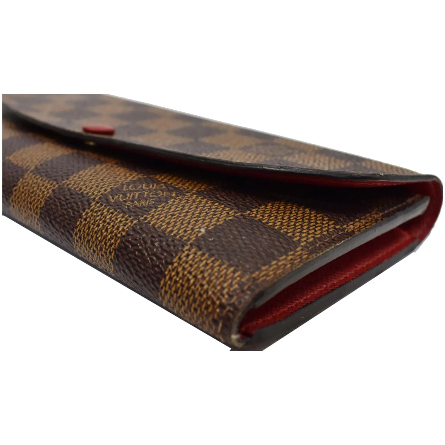 LOUIS VUITTON Emilie Damier Ebene Wallet Brown