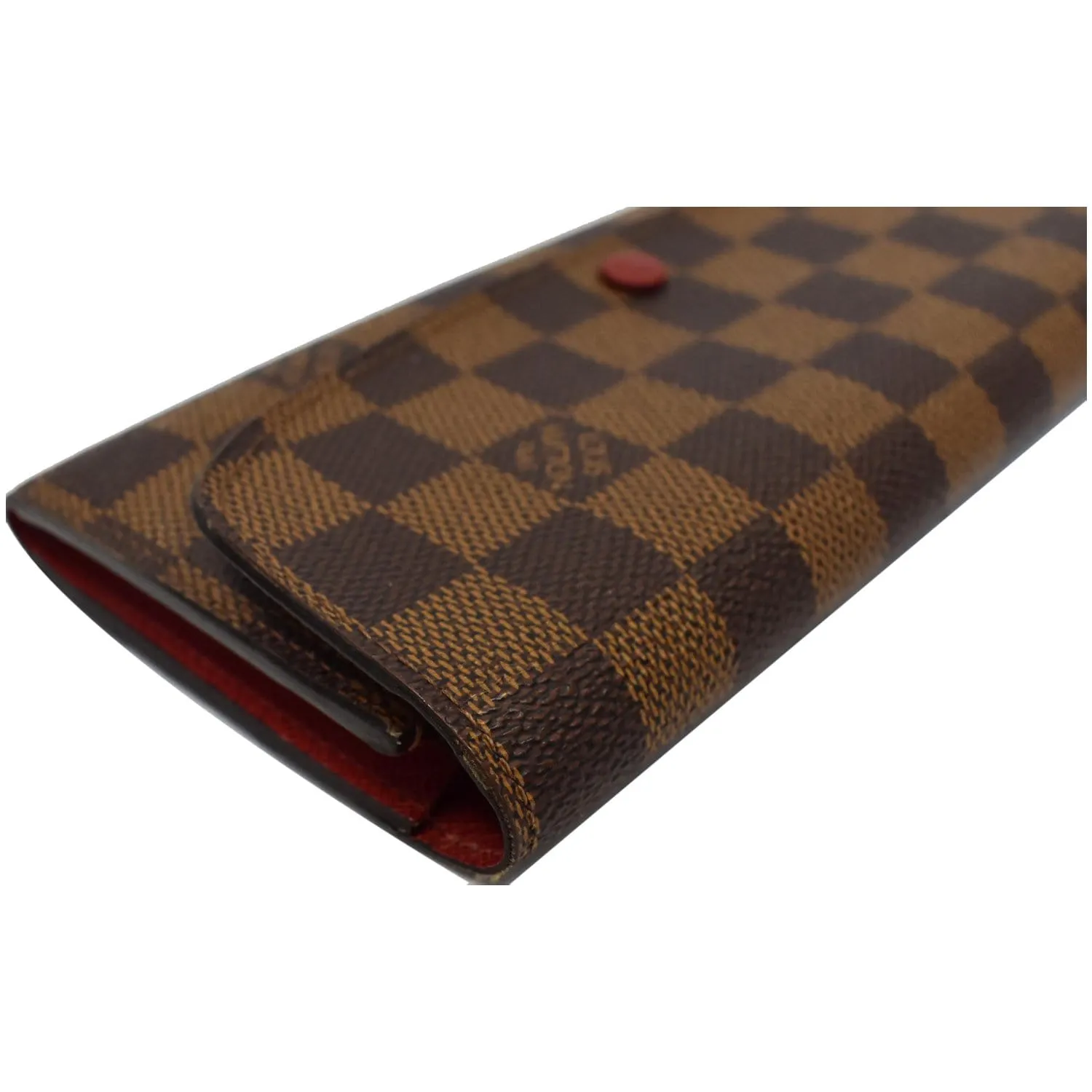 LOUIS VUITTON Emilie Damier Ebene Wallet Brown