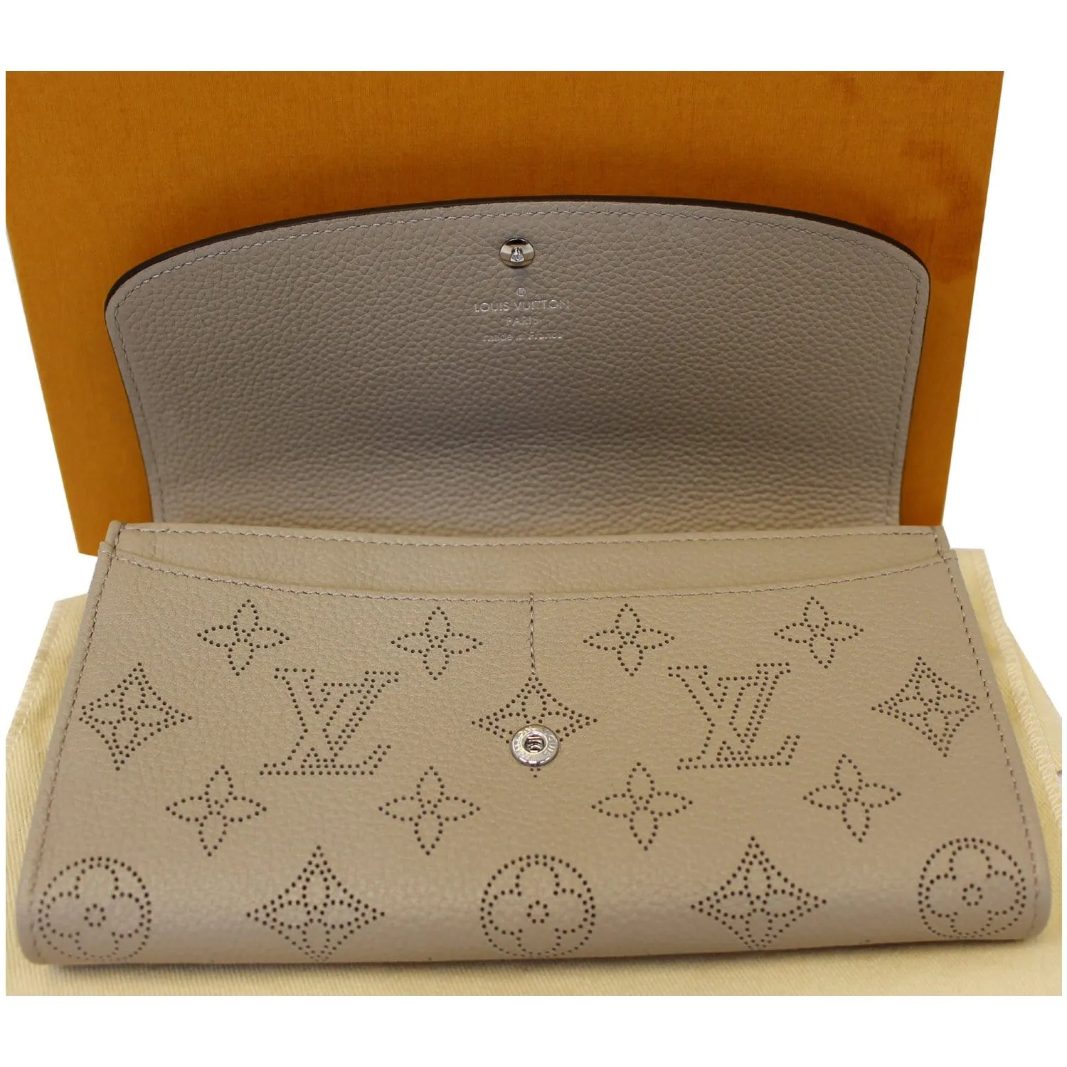 LOUIS VUITTON Iris Mahina Leather Wallet Ivory