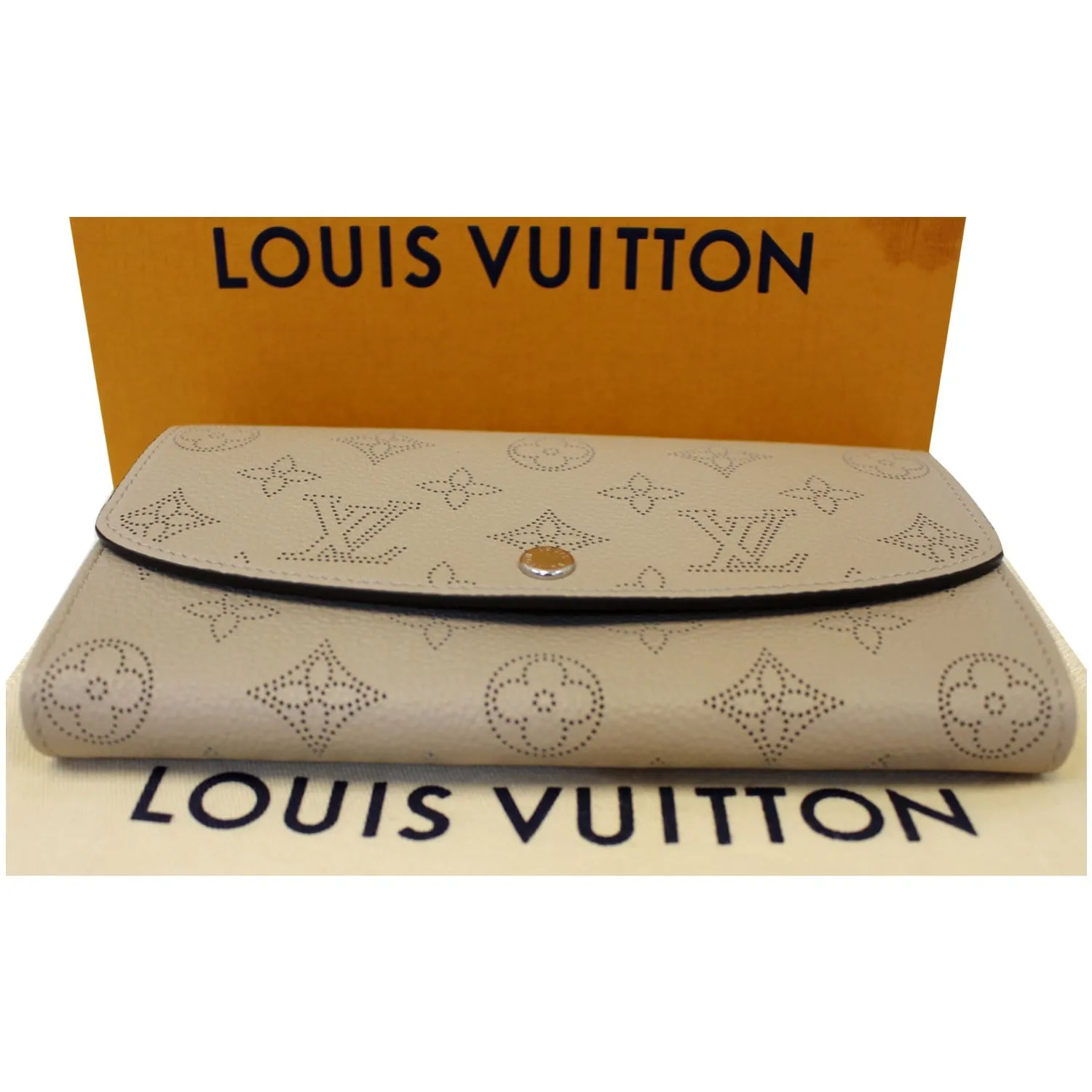 LOUIS VUITTON Iris Mahina Leather Wallet Ivory