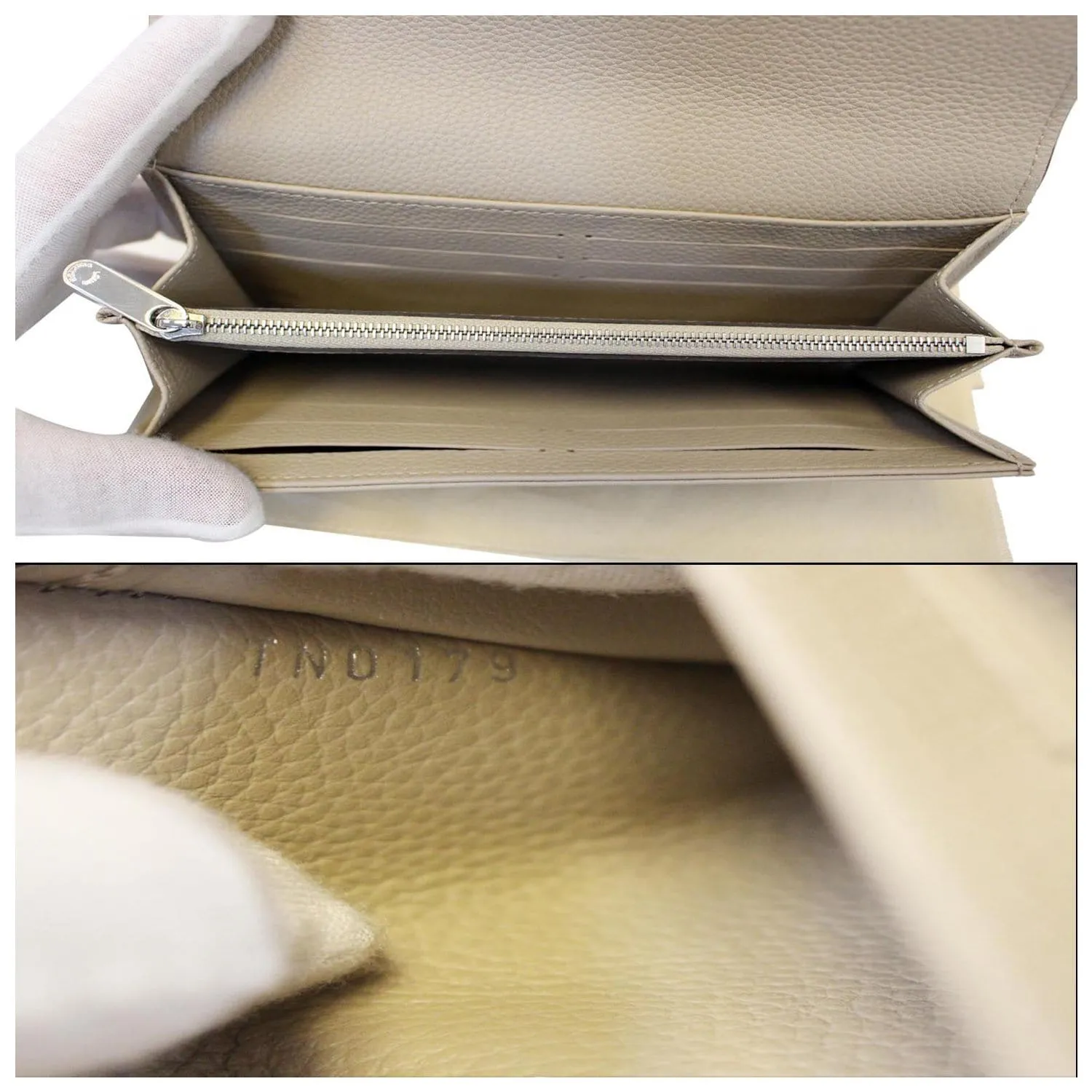 LOUIS VUITTON Iris Mahina Leather Wallet Ivory