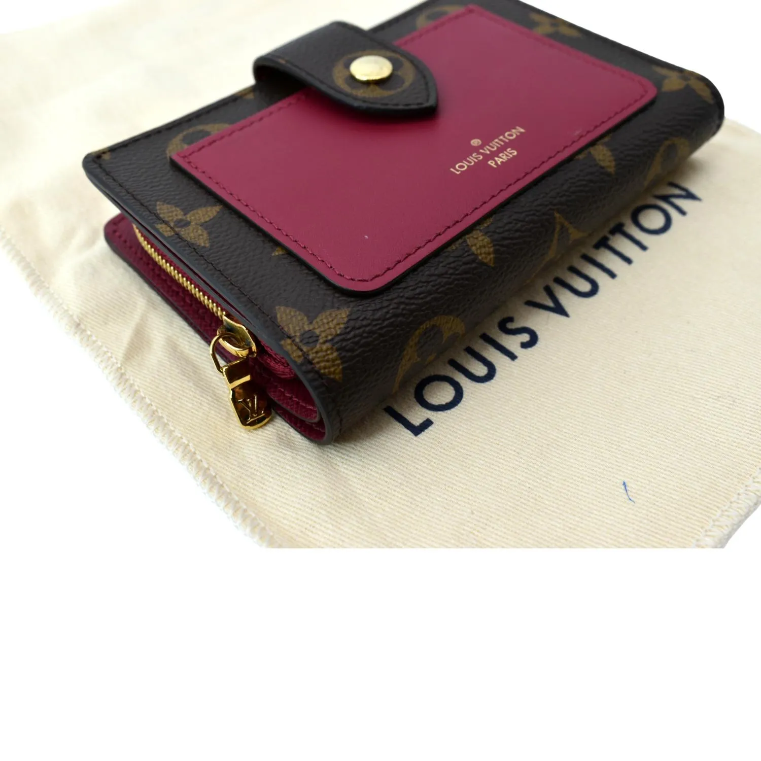 LOUIS VUITTON Juliette Monogram Canvas Wallet Fuchsia Pink