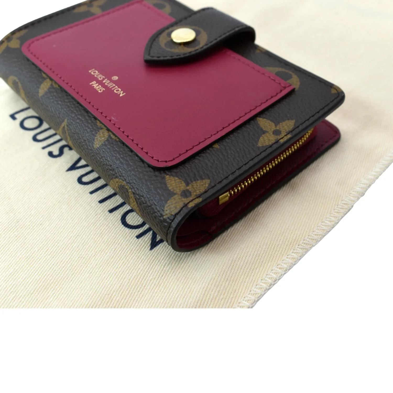 LOUIS VUITTON Juliette Monogram Canvas Wallet Fuchsia Pink