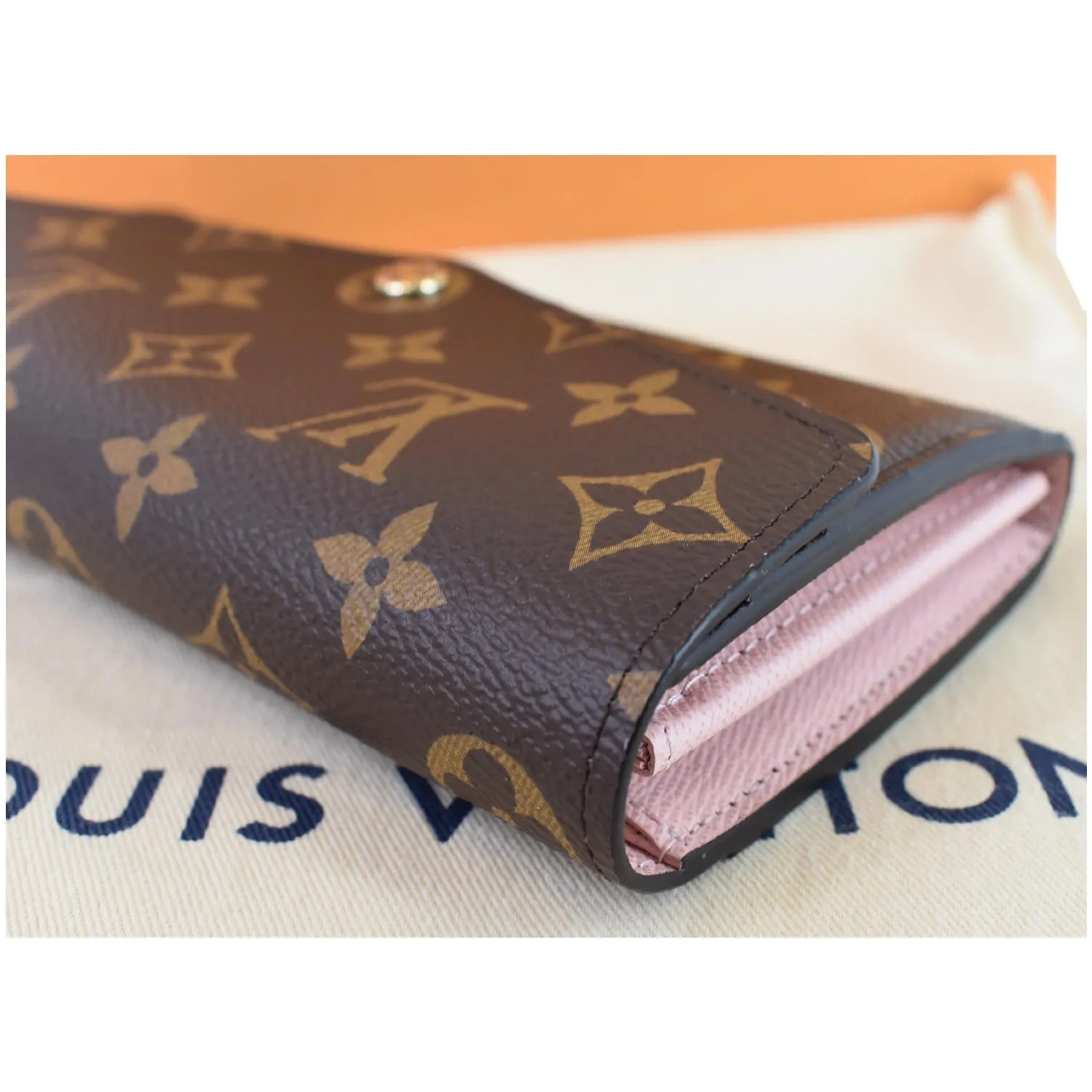 LOUIS VUITTON Monogram Canvas Sarah Wallet Rose Ballerine