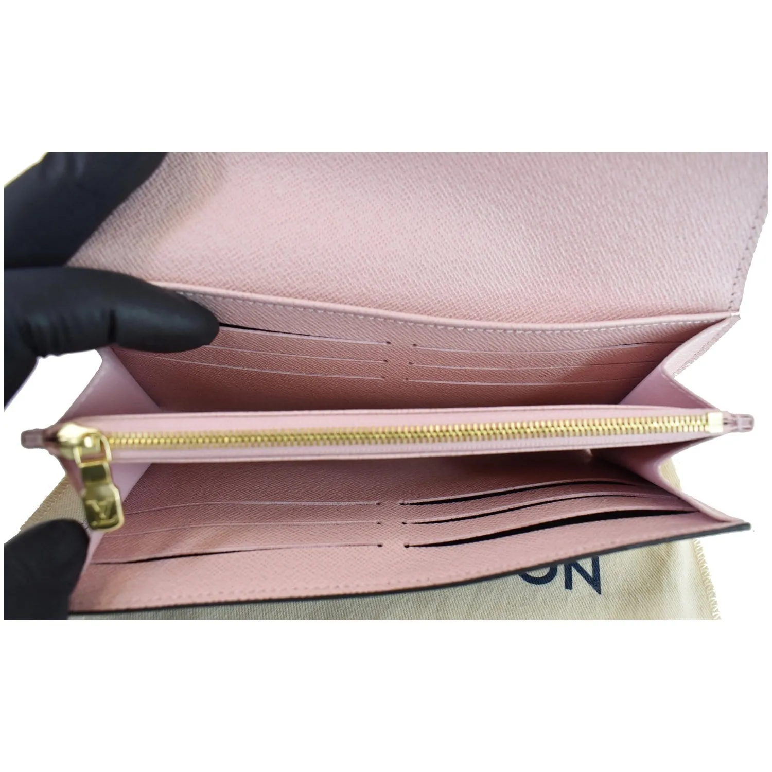 LOUIS VUITTON Monogram Canvas Sarah Wallet Rose Ballerine