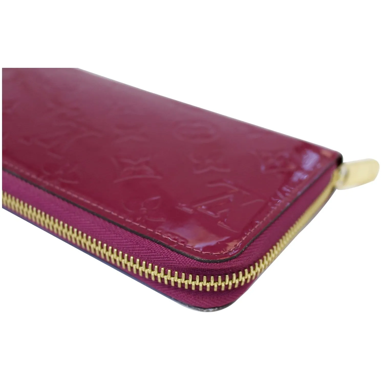 LOUIS VUITTON Monogram Vernis Zippy Wallet Amarante
