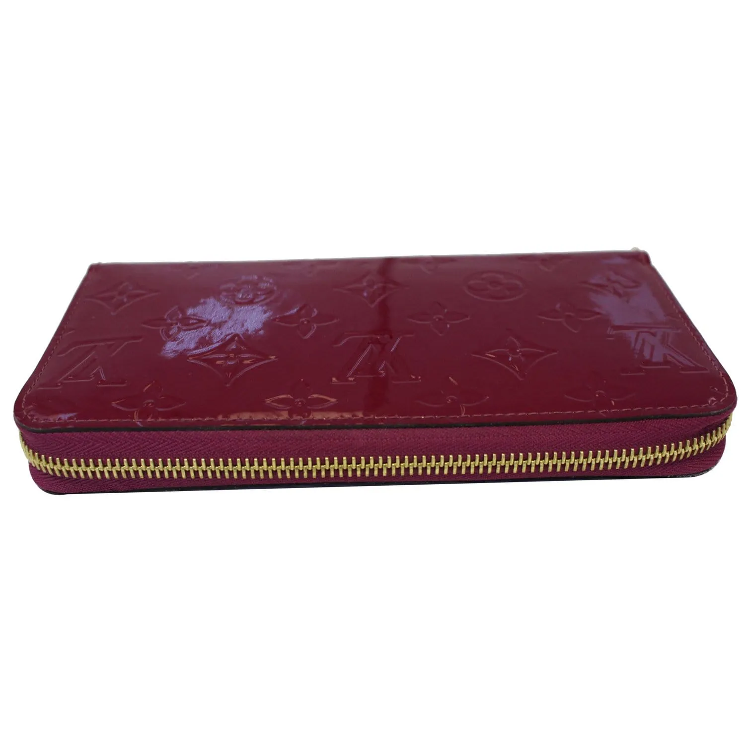 LOUIS VUITTON Monogram Vernis Zippy Wallet Amarante