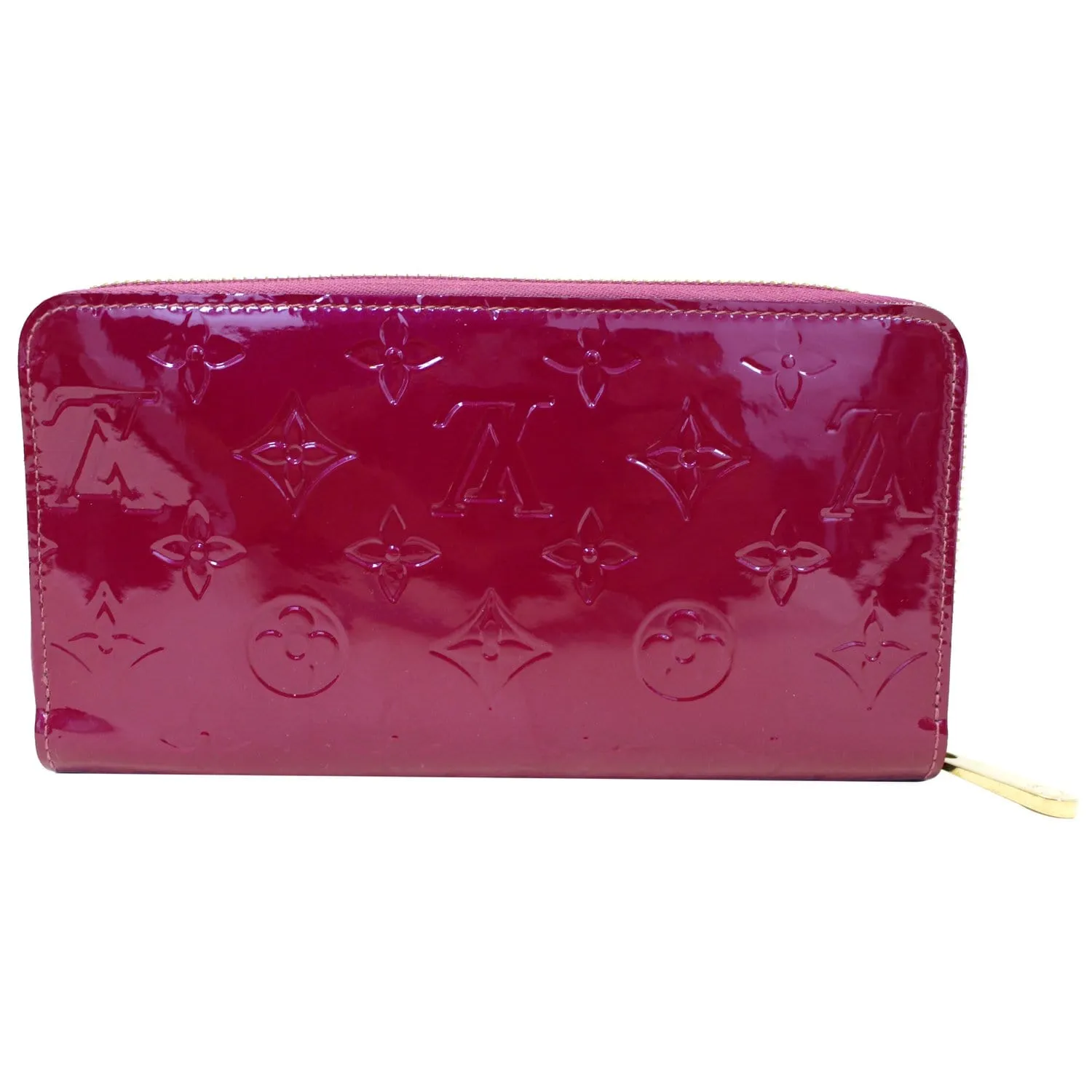 LOUIS VUITTON Monogram Vernis Zippy Wallet Amarante