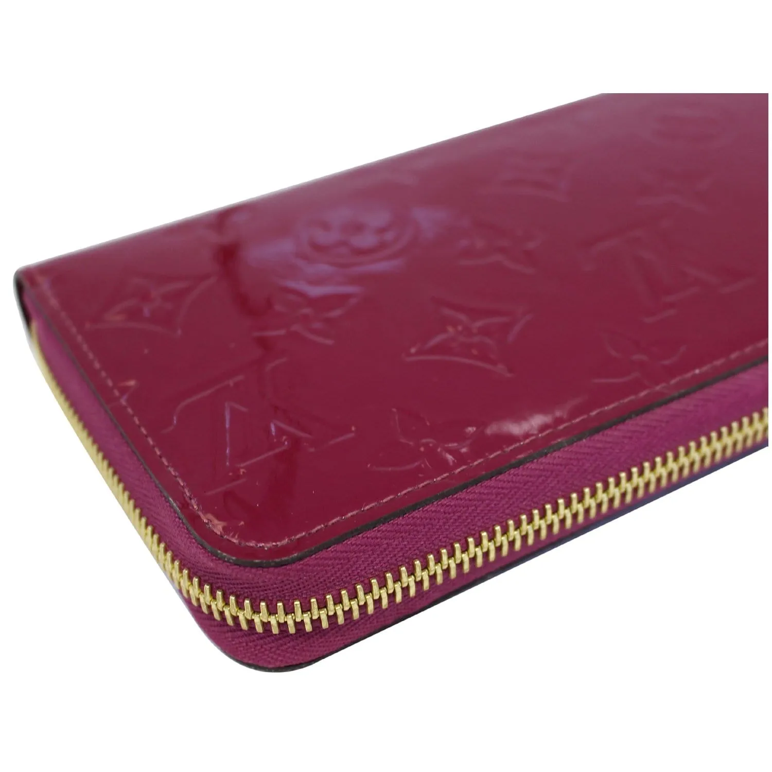 LOUIS VUITTON Monogram Vernis Zippy Wallet Amarante