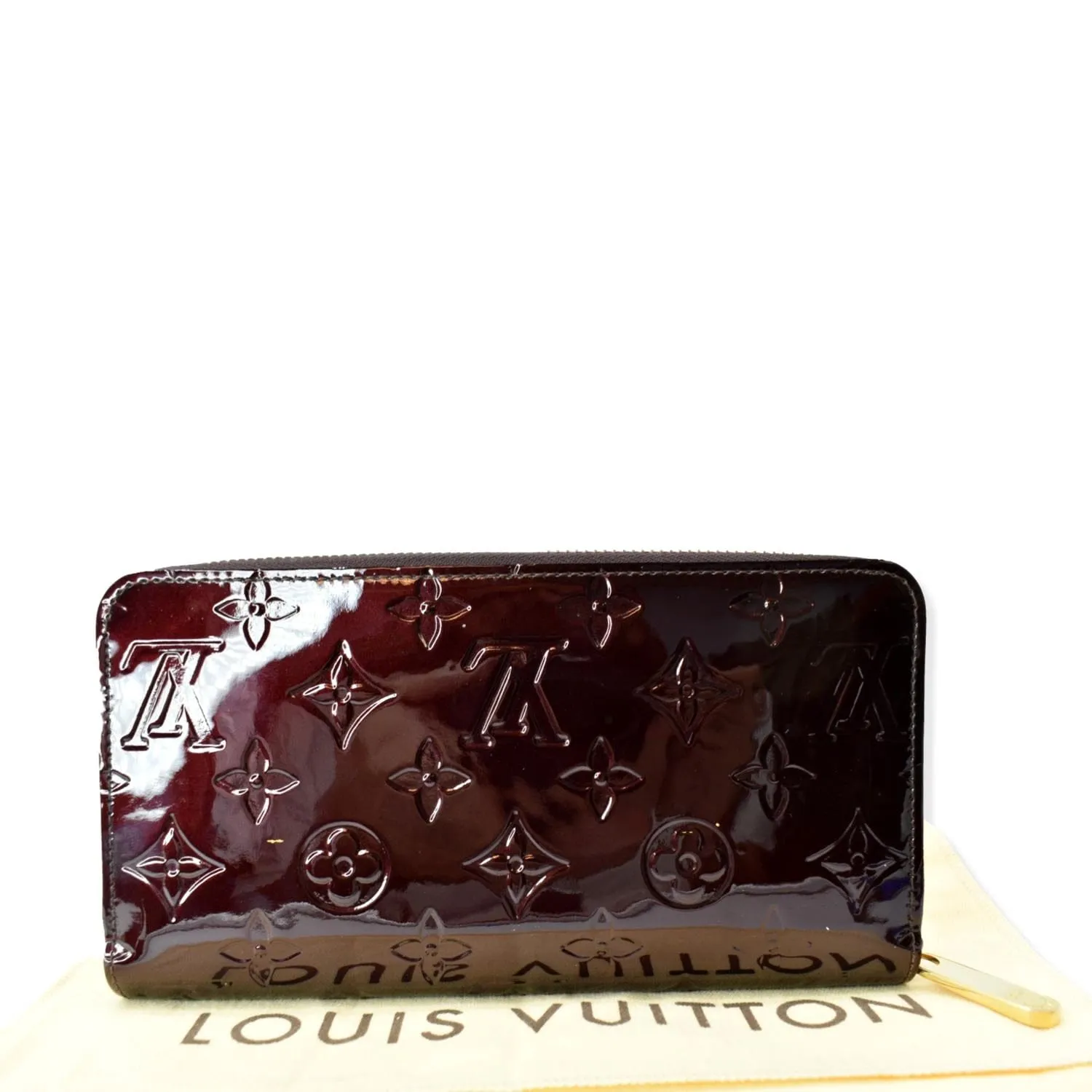 LOUIS VUITTON Monogram Vernis Zippy Wallet Amarante